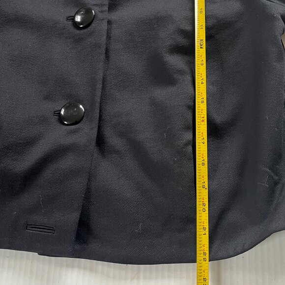Talbots Sz 14 Black Crop Short Stretch Blazer Jacket 3 Button Swing Coat Lined - Picture 7 of 8
